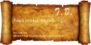 Tepliczky Dezső névjegykártya