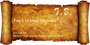 Tepliczky Dezső névjegykártya