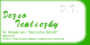 dezso tepliczky business card